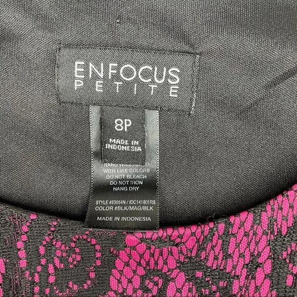 Enfocus Petite Bodycon Dress Black and Magenta 8P - Picture 7 of 12